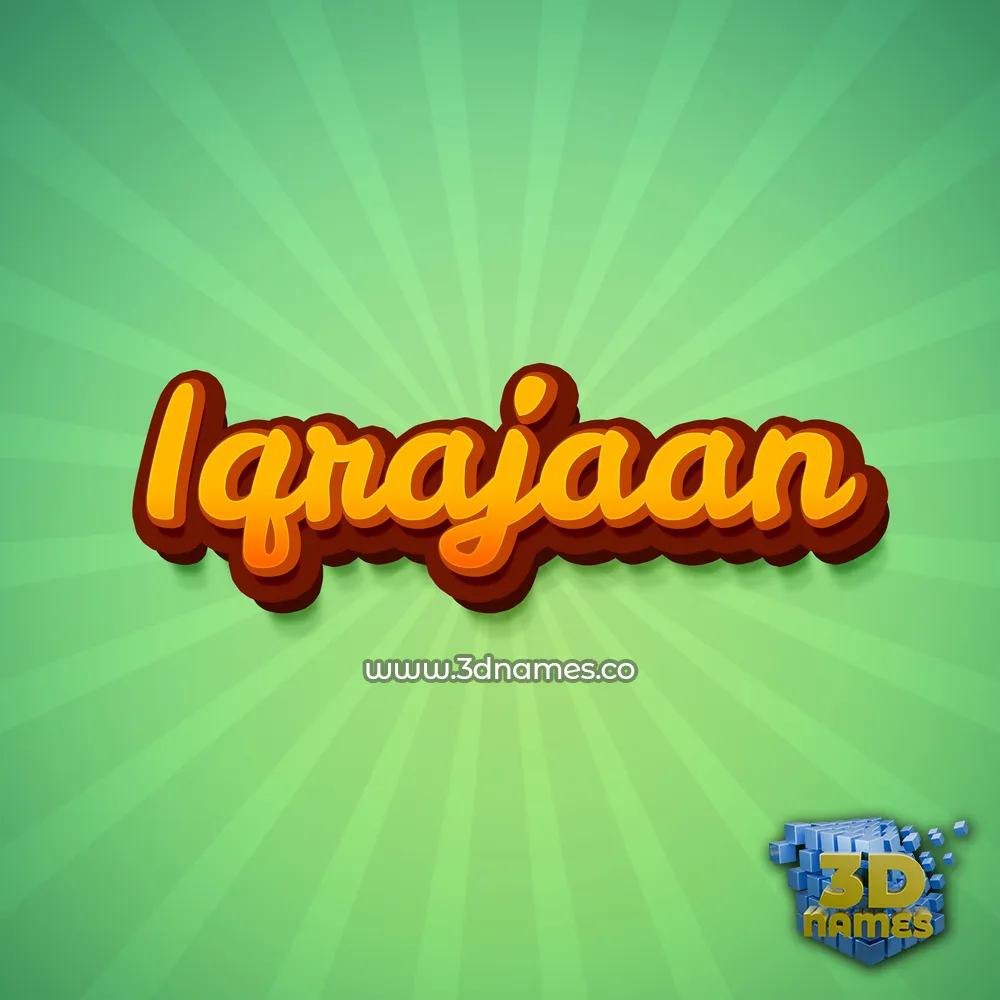 iqrajaan in Green Rays style - 3D name wallpaper