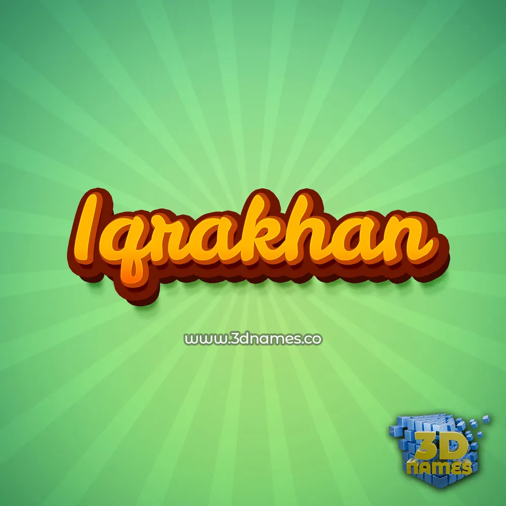 iqrakhan in Green Rays style - 3D name wallpaper