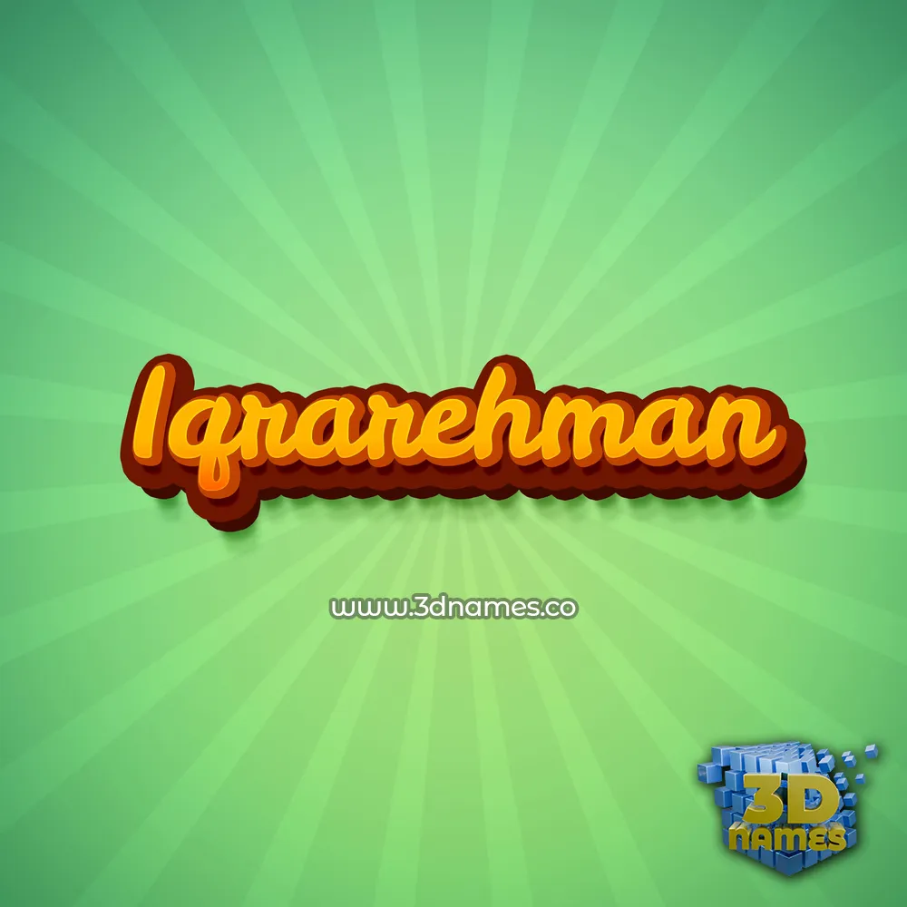 iqrarehman in Green Rays style - 3D name wallpaper