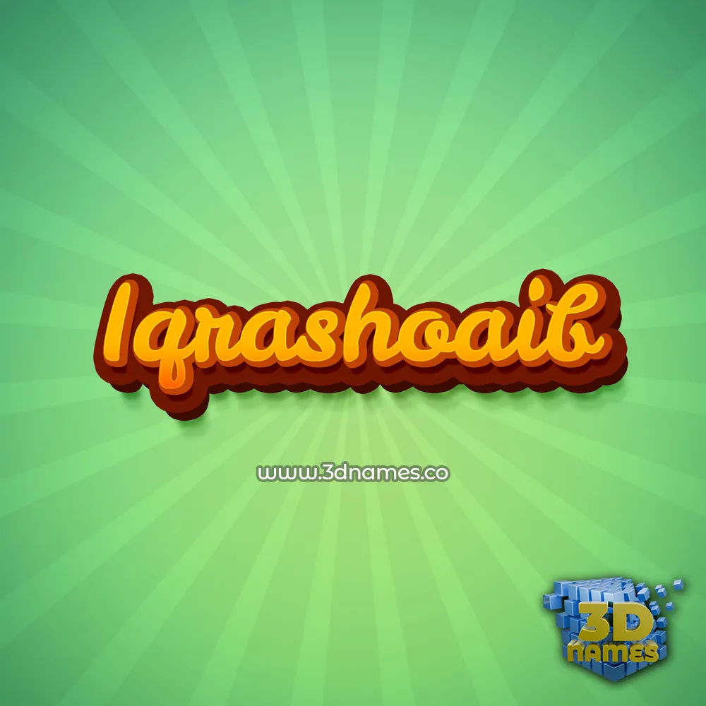 iqrashoaib in Green Rays style - 3D name wallpaper