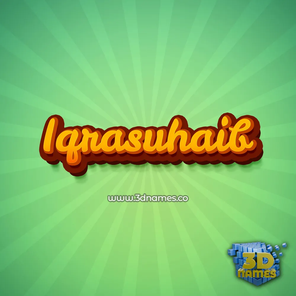 iqrasuhaib in Green Rays style - 3D name wallpaper