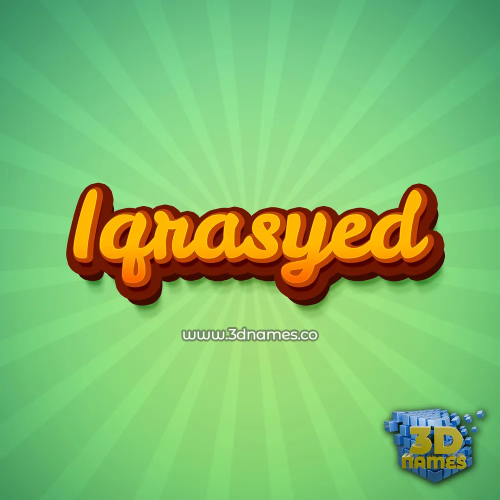 iqrasyed in Green Rays style - 3D name wallpaper