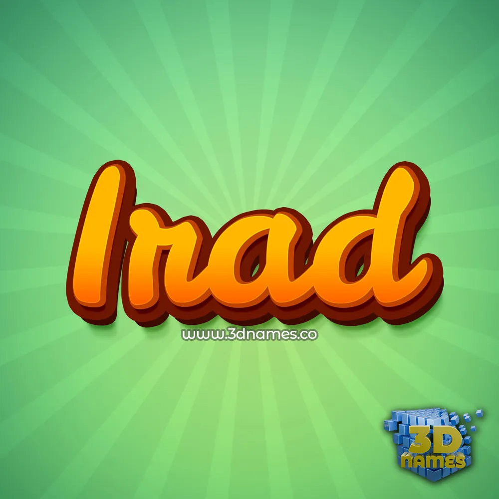 irad in Green Rays style - 3D name wallpaper