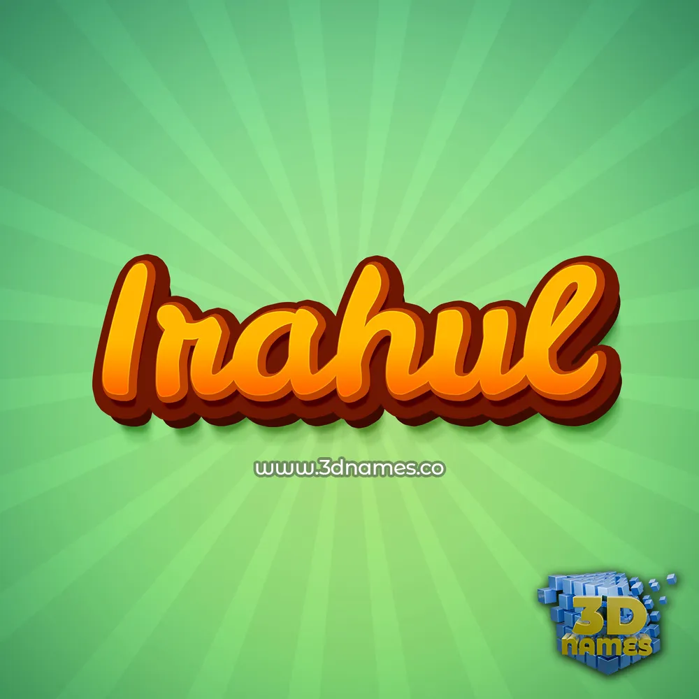 irahul in Green Rays style - 3D name wallpaper