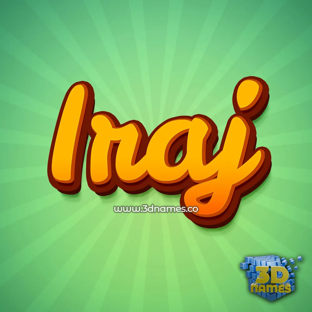 iraj in Green Rays style - 3D name wallpaper