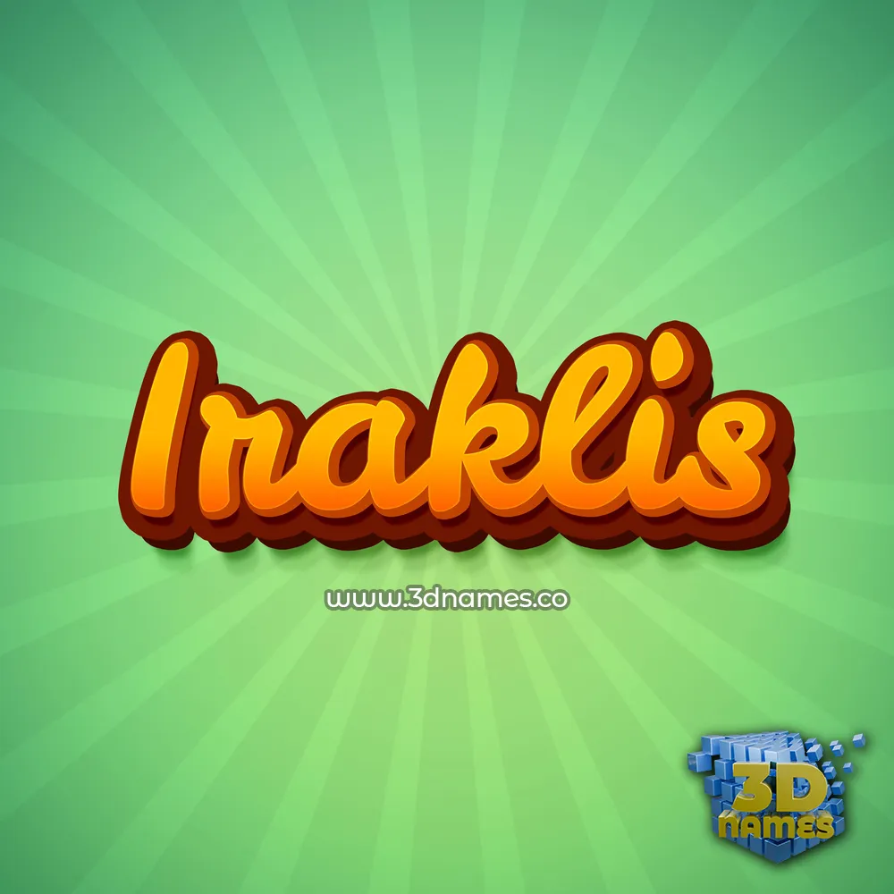 iraklis in Green Rays style - 3D name wallpaper
