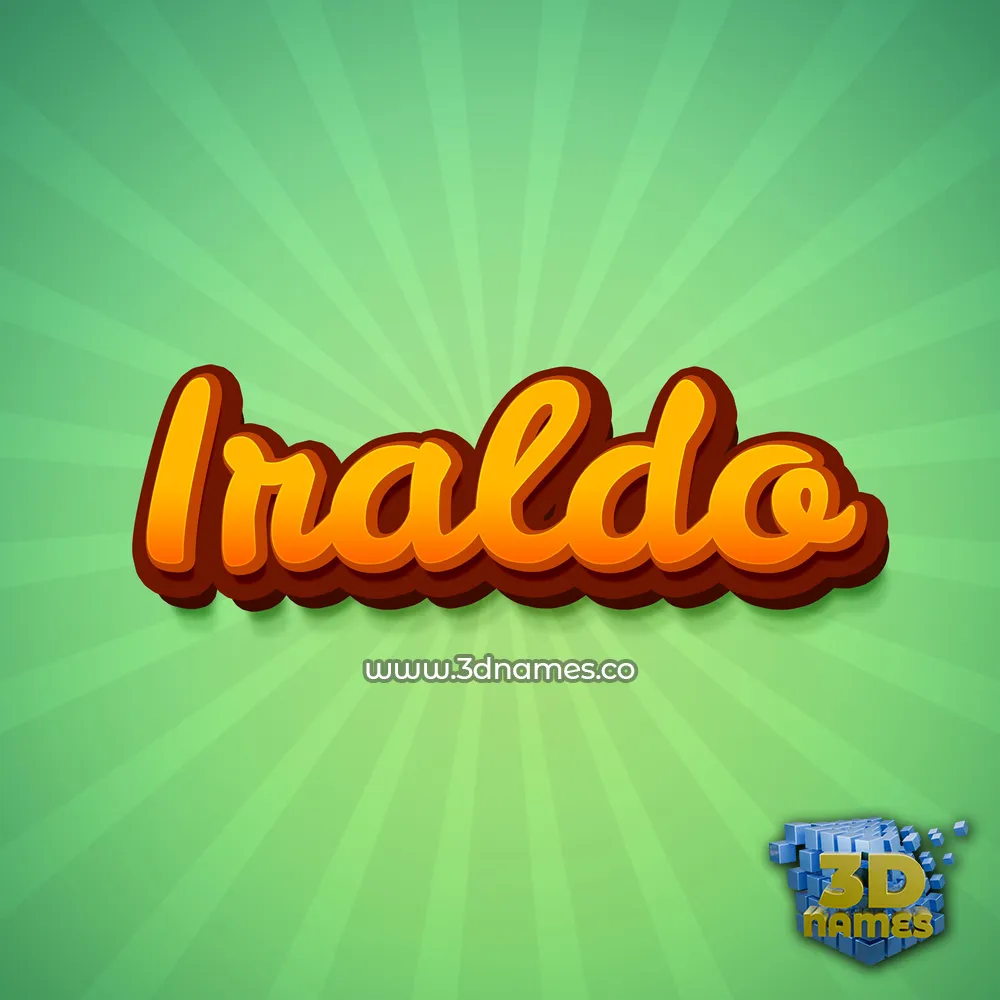 iraldo in Green Rays style - 3D name wallpaper