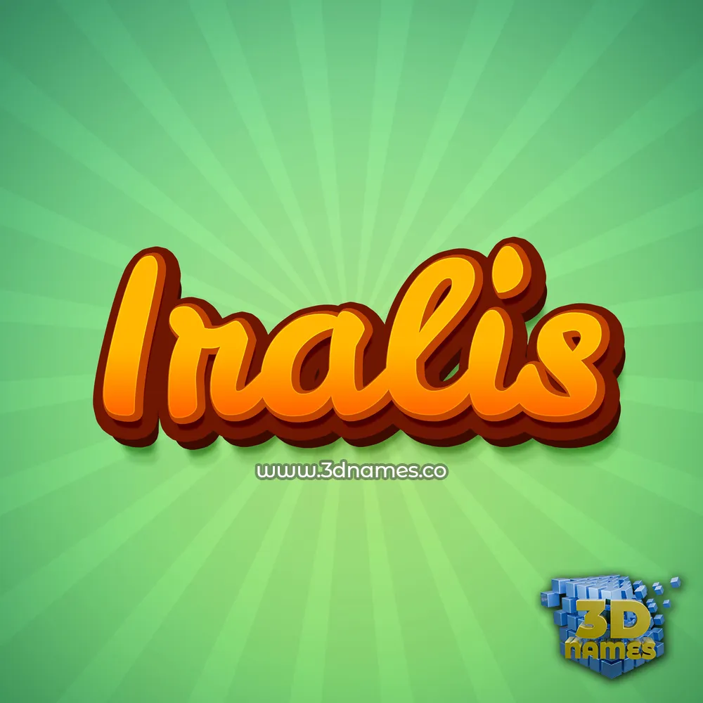 iralis in Green Rays style - 3D name wallpaper