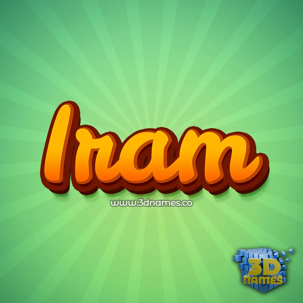 iram in Green Rays style - 3D name wallpaper