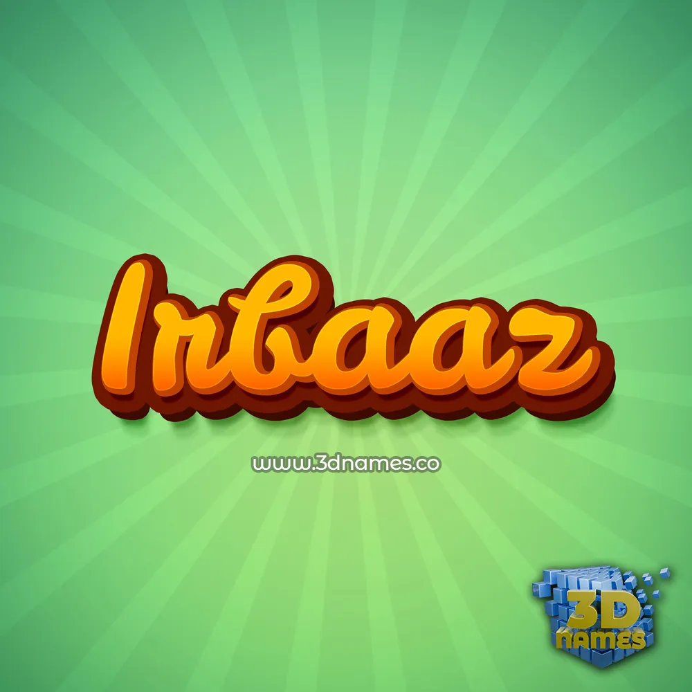 irbaaz in Green Rays style - 3D name wallpaper