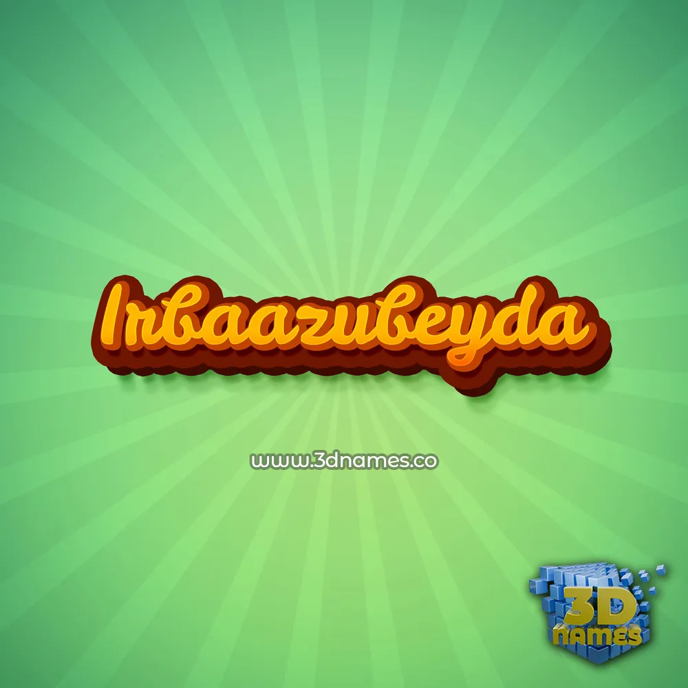 irbaazubeyda in Green Rays style - 3D name wallpaper