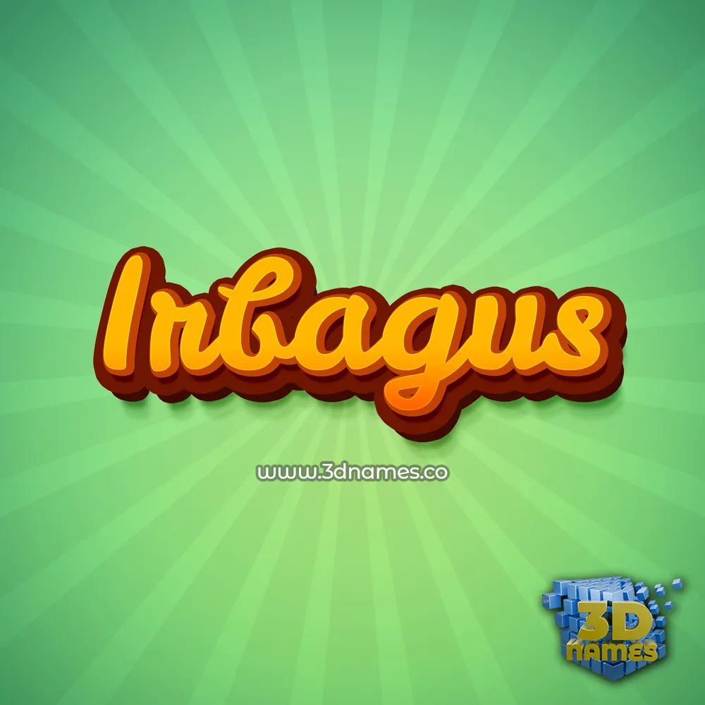irbagus in Green Rays style - 3D name wallpaper