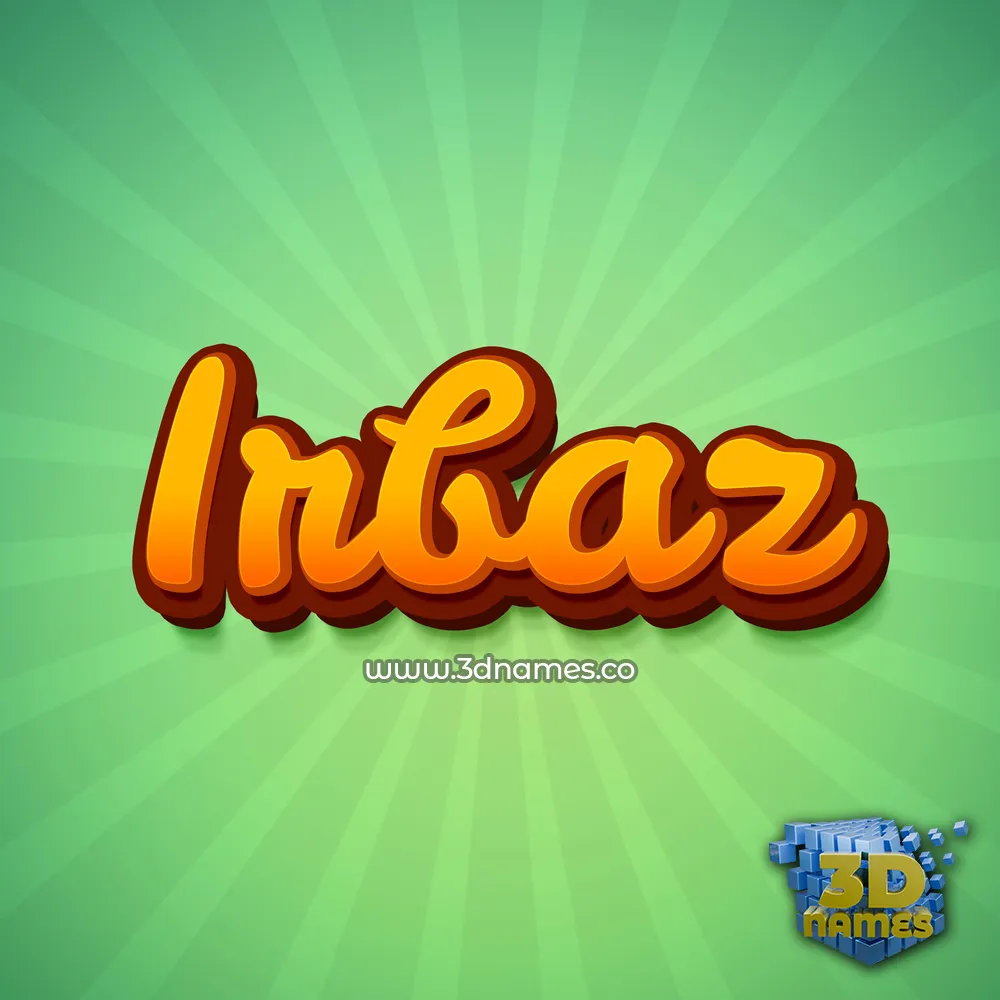 irbaz in Green Rays style - 3D name wallpaper