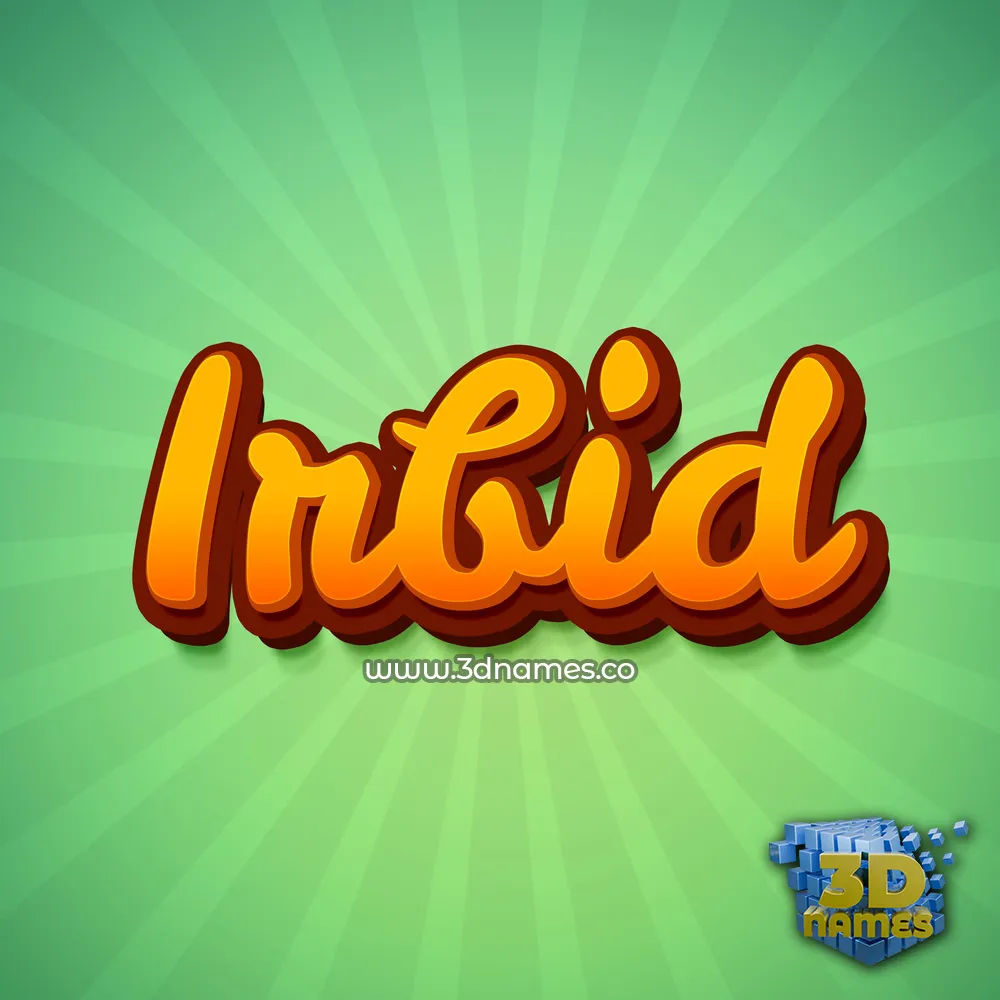 irbid in Green Rays style - 3D name wallpaper