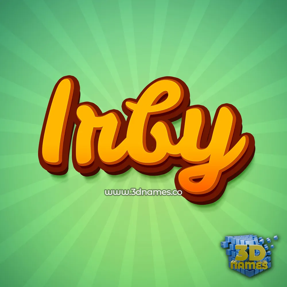 irby in Green Rays style - 3D name wallpaper