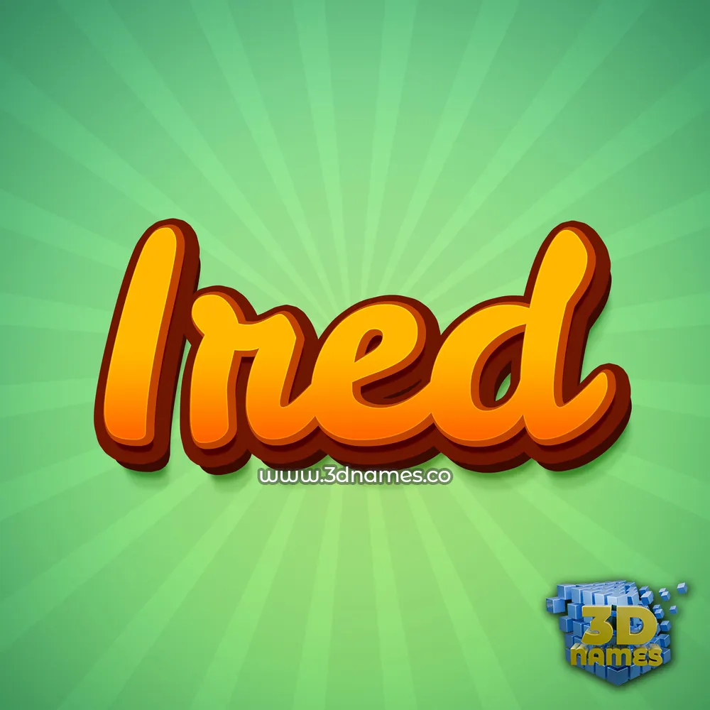 ired in Green Rays style - 3D name wallpaper
