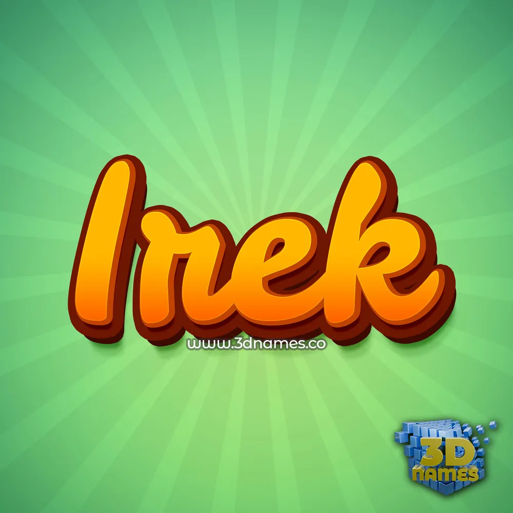 irek in Green Rays style - 3D name wallpaper