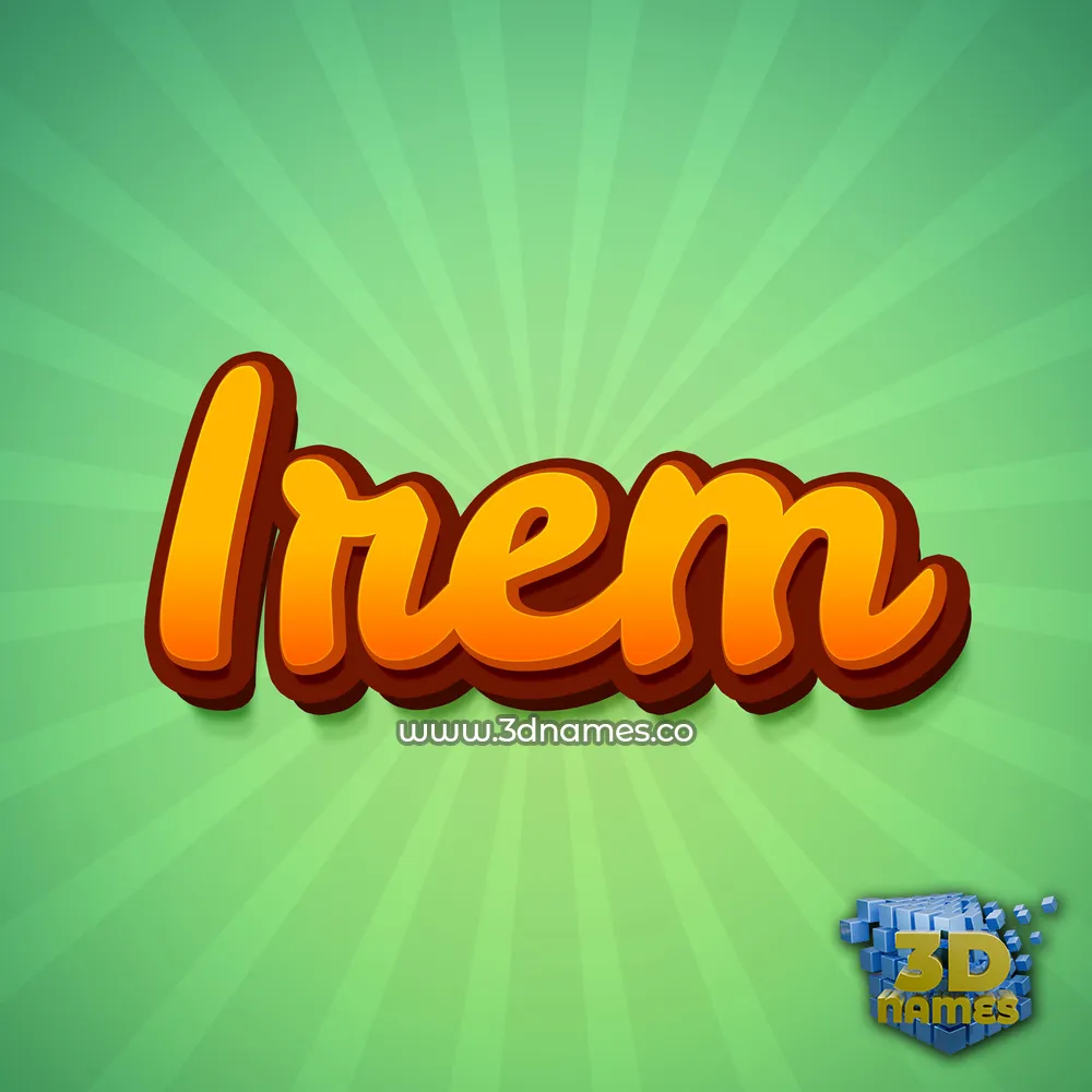 irem in Green Rays style - 3D name wallpaper