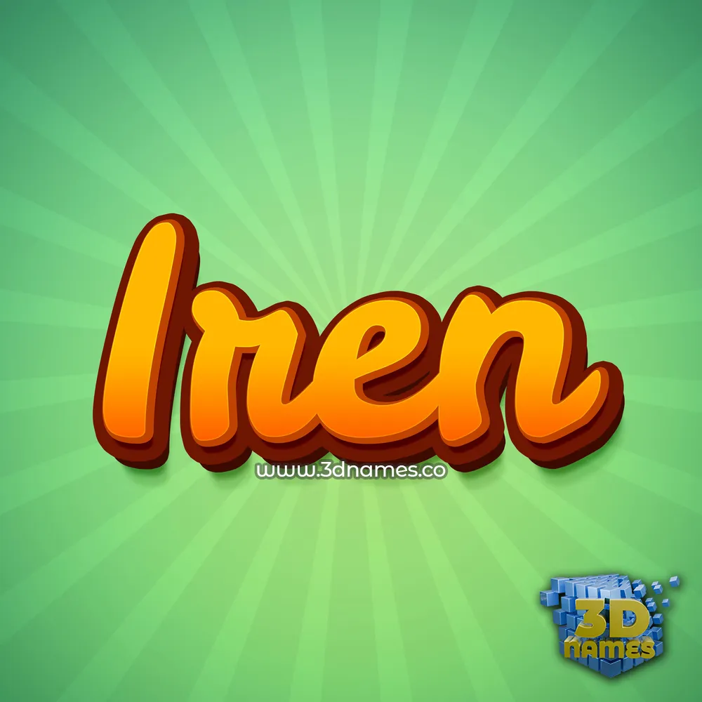 iren in Green Rays style - 3D name wallpaper