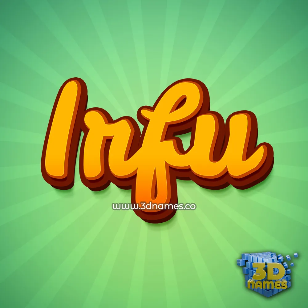 irfu in Green Rays style - 3D name wallpaper