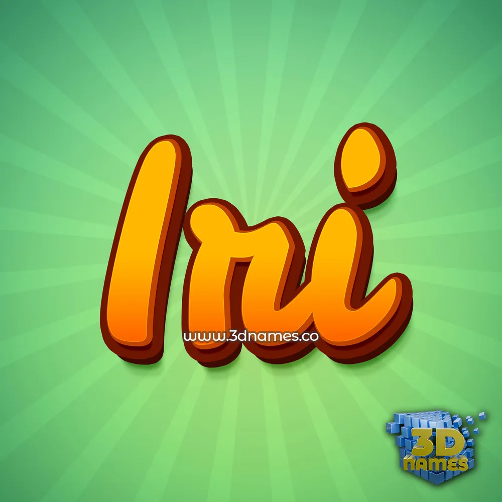 iri in Green Rays style - 3D name wallpaper