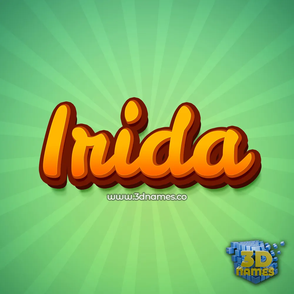 irida in Green Rays style - 3D name wallpaper
