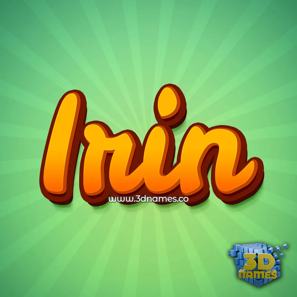 irin in Green Rays style - 3D name wallpaper