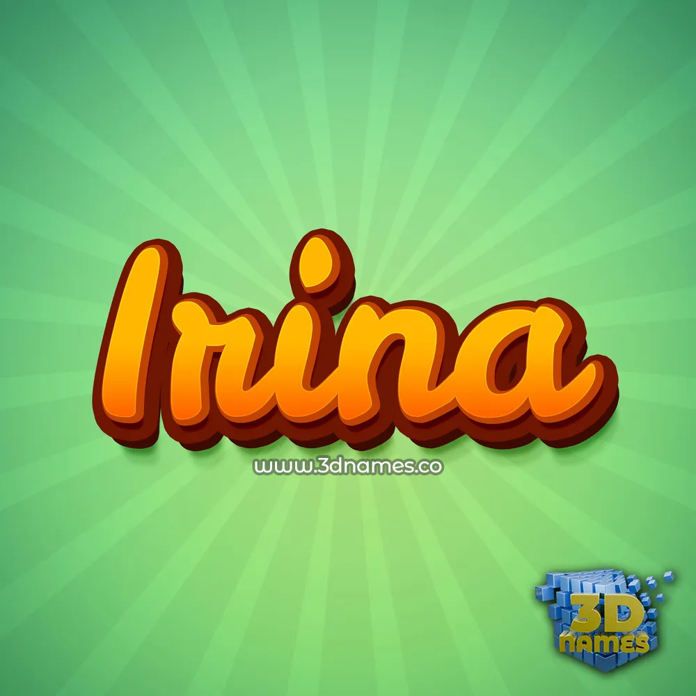 irina in Green Rays style - 3D name wallpaper