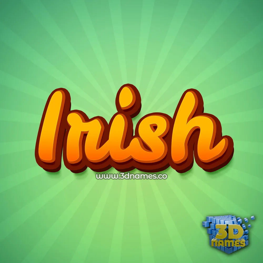 irish in Green Rays style - 3D name wallpaper