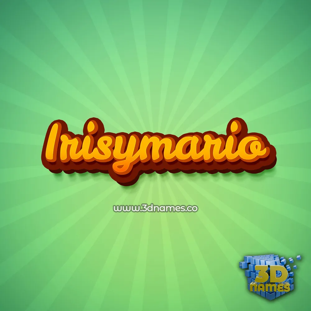 irisymario in Green Rays style - 3D name wallpaper