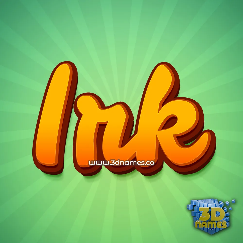 irk in Green Rays style - 3D name wallpaper