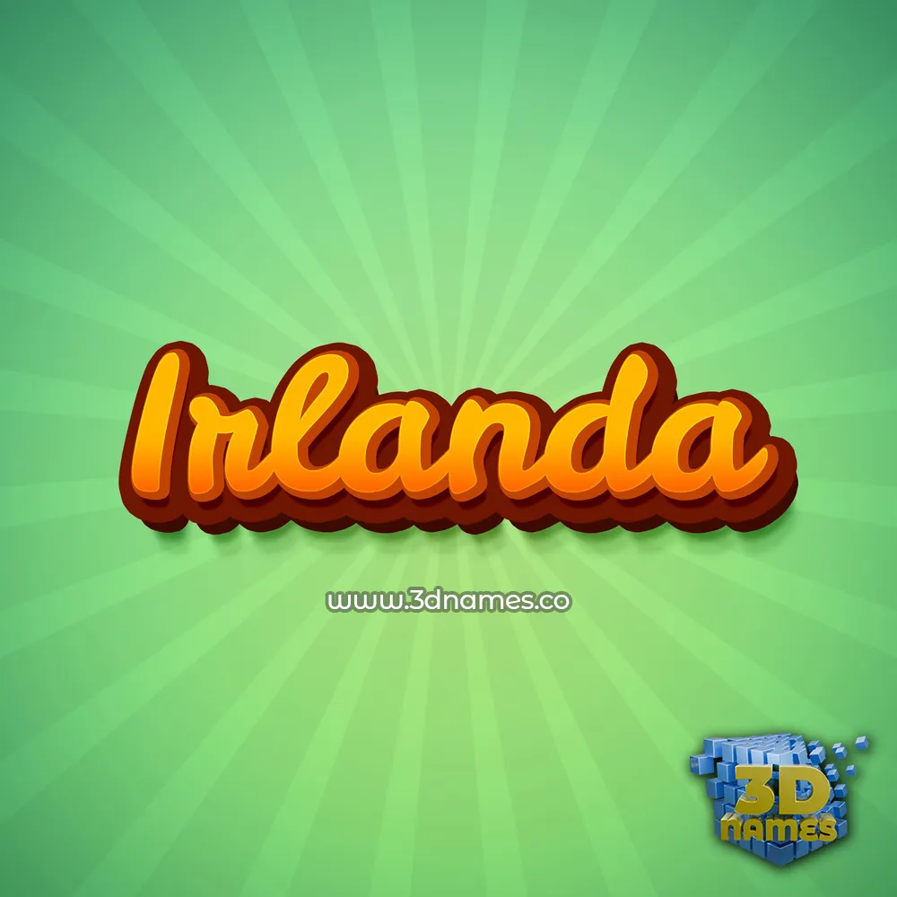 irlanda in Green Rays style - 3D name wallpaper
