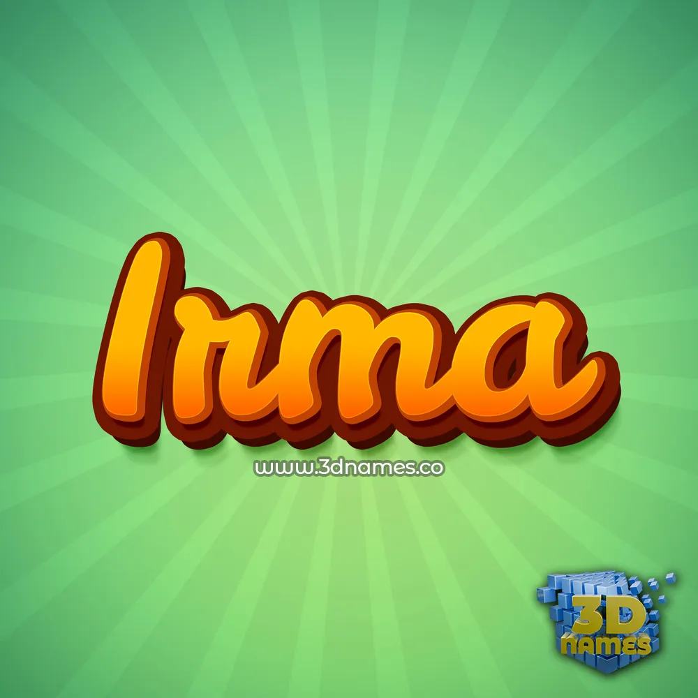 irma in Green Rays style - 3D name wallpaper