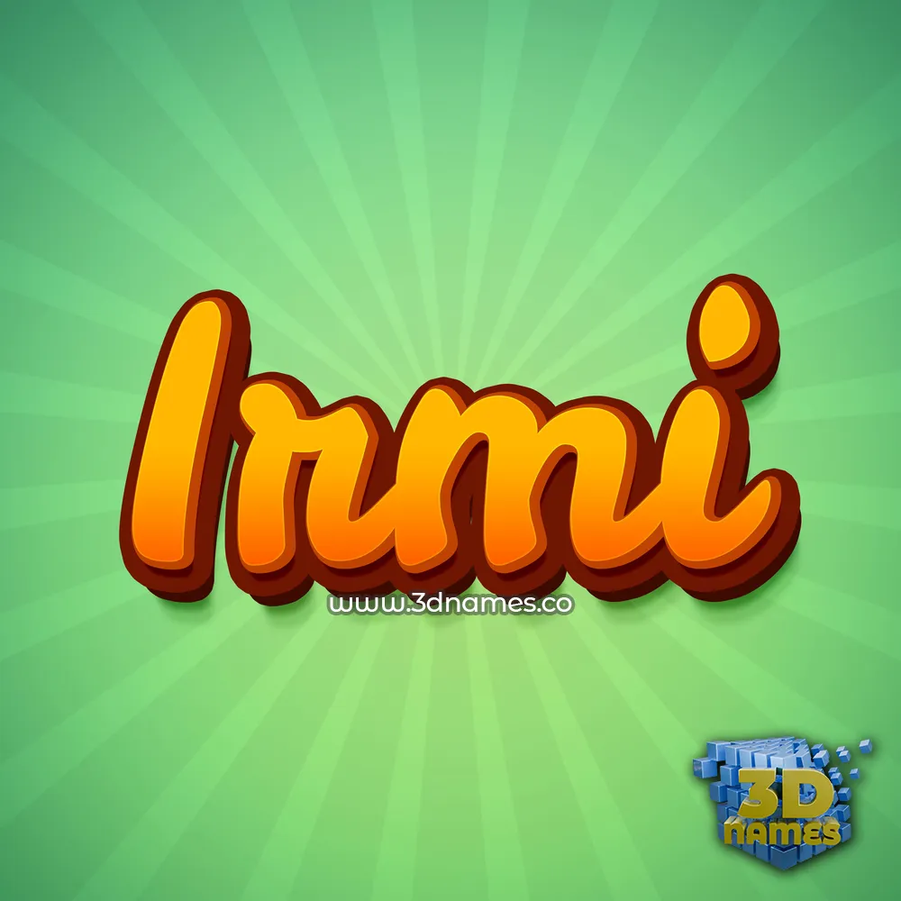 irmi in Green Rays style - 3D name wallpaper