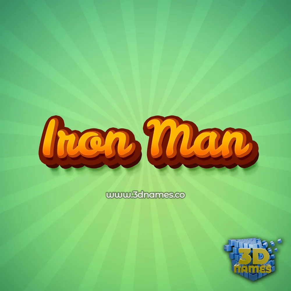 iron man in Green Rays style - 3D name wallpaper