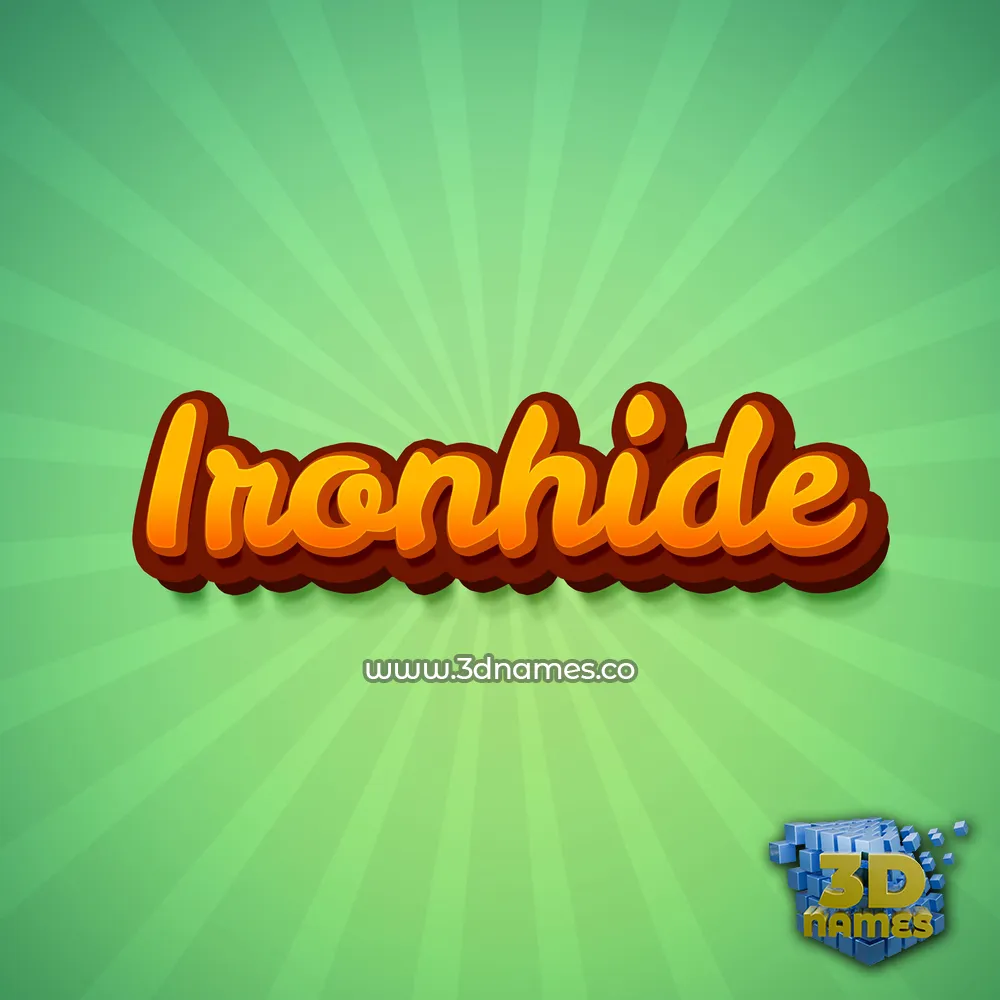 ironhide in Green Rays style - 3D name wallpaper