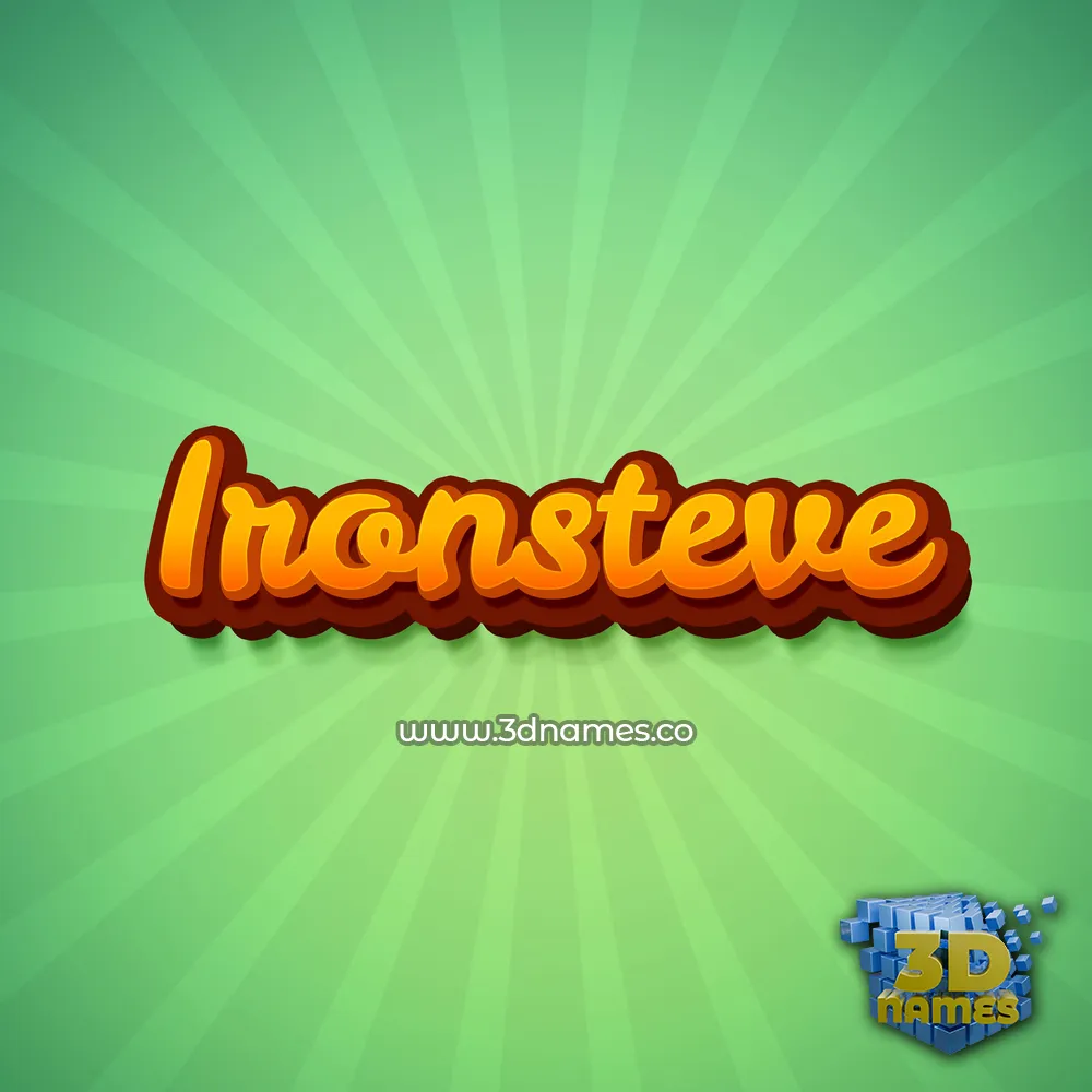 ironsteve in Green Rays style - 3D name wallpaper