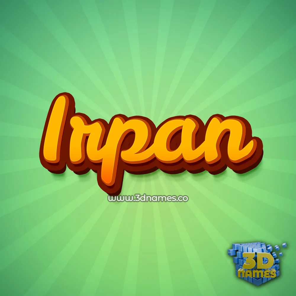 irpan in Green Rays style - 3D name wallpaper