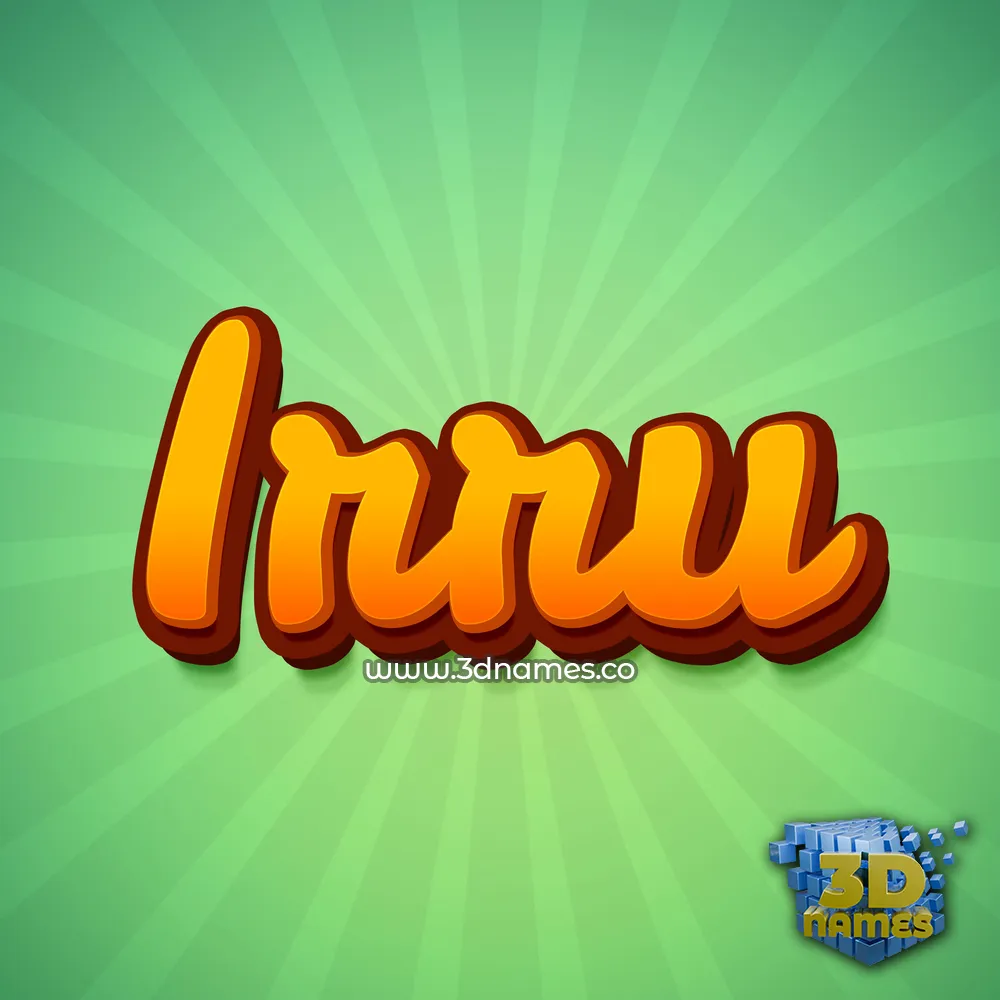 irru in Green Rays style - 3D name wallpaper