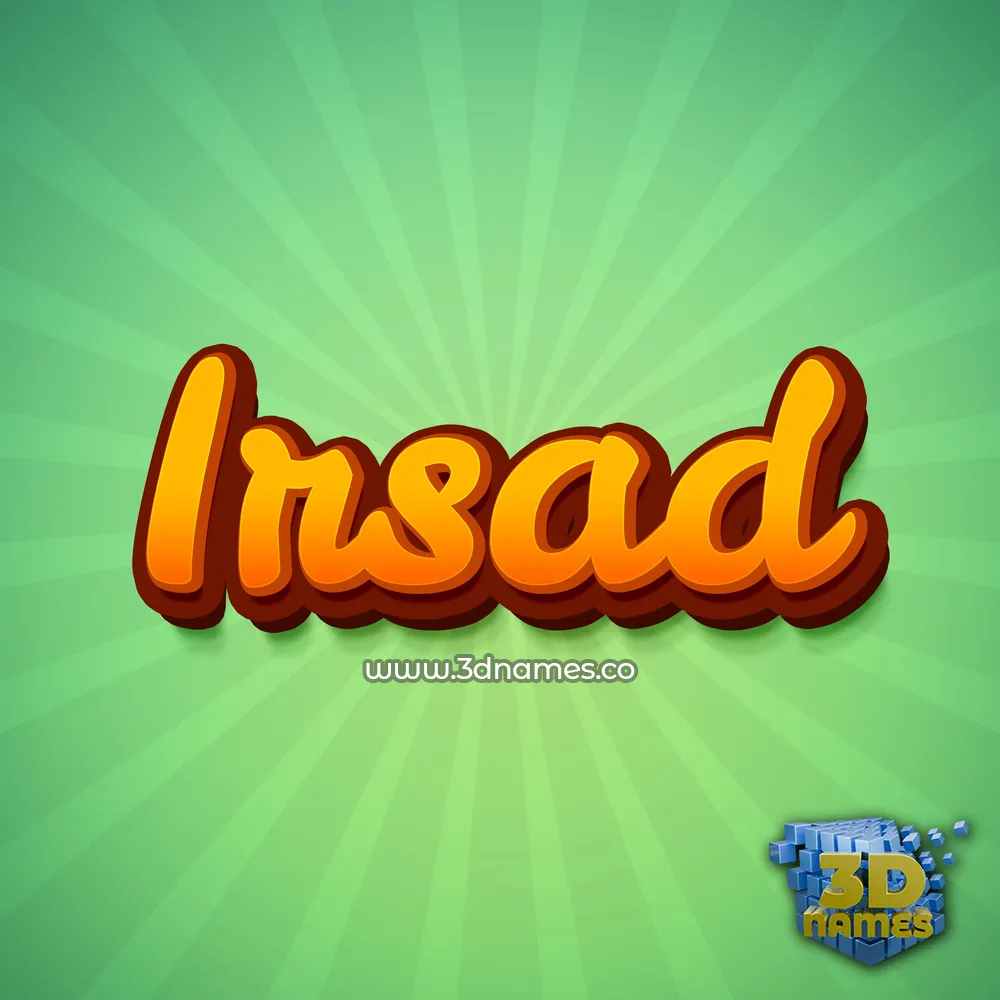 irsad in Green Rays style - 3D name wallpaper