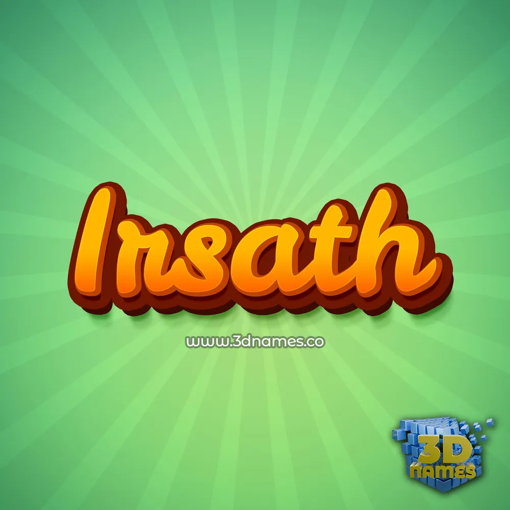 irsath in Green Rays style - 3D name wallpaper