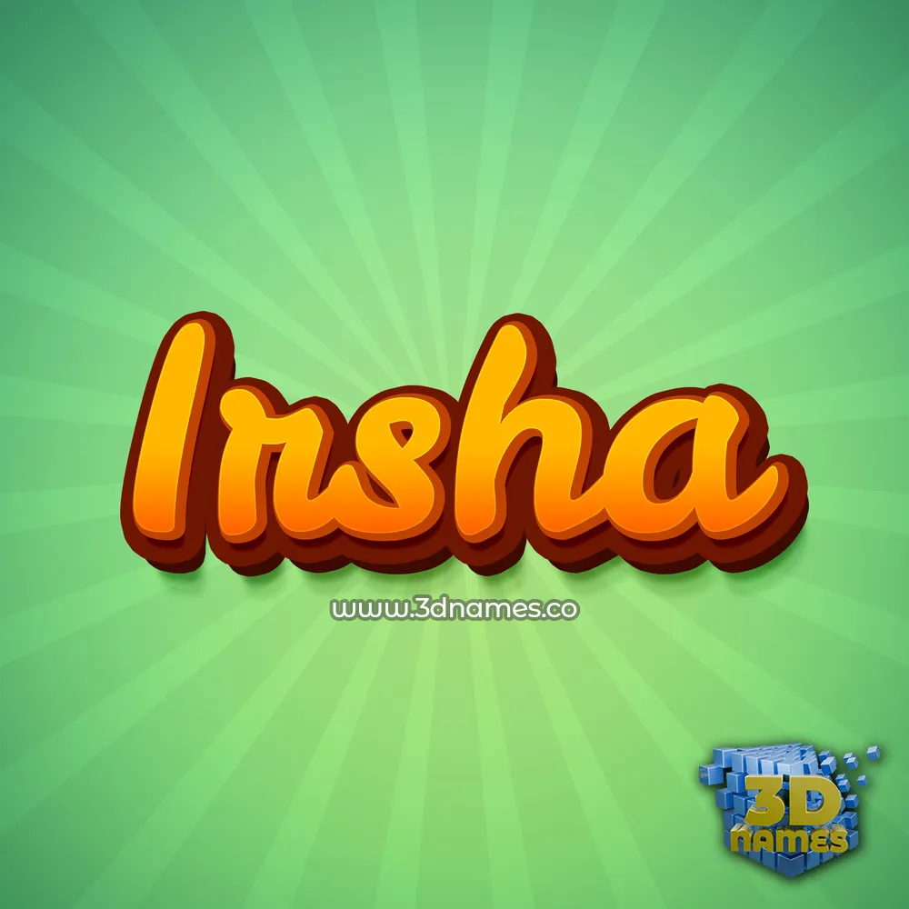 irsha in Green Rays style - 3D name wallpaper