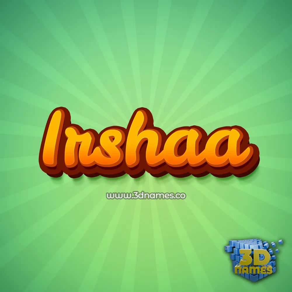 irshaa in Green Rays style - 3D name wallpaper