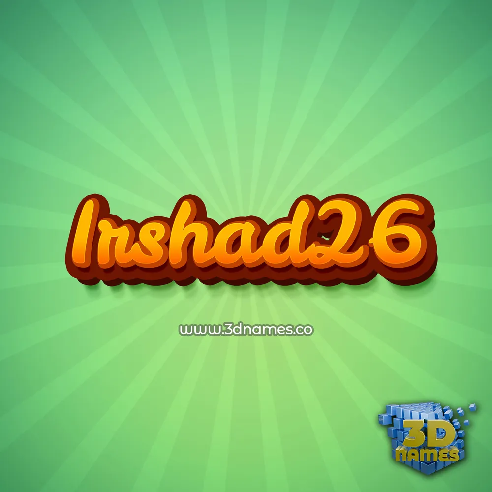 irshad26 in Green Rays style - 3D name wallpaper