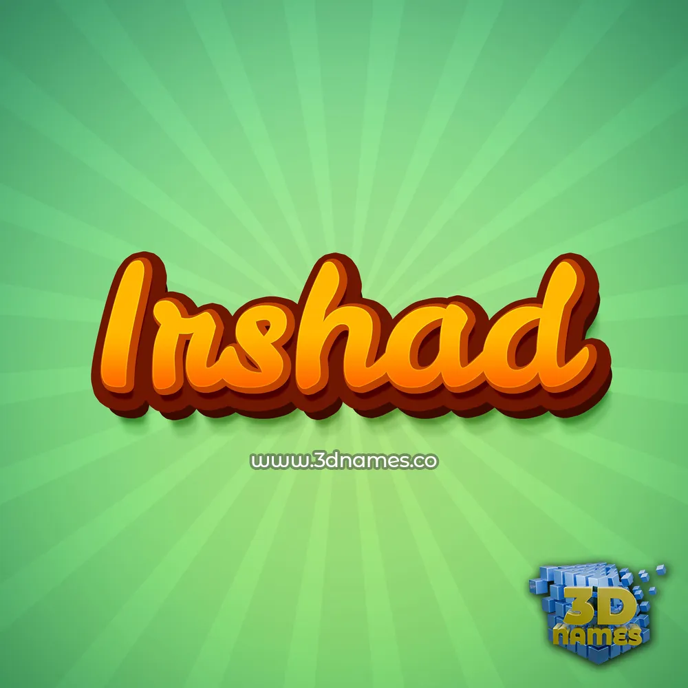 irshad in Green Rays style - 3D name wallpaper