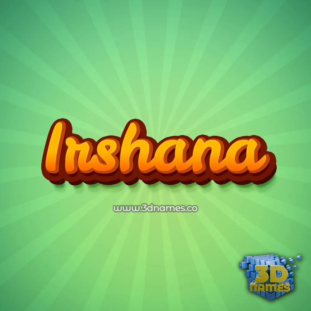 irshana in Green Rays style - 3D name wallpaper