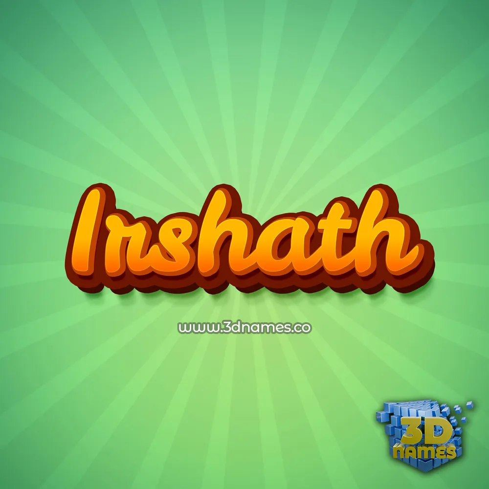 irshath in Green Rays style - 3D name wallpaper