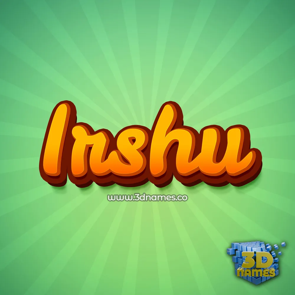 irshu in Green Rays style - 3D name wallpaper