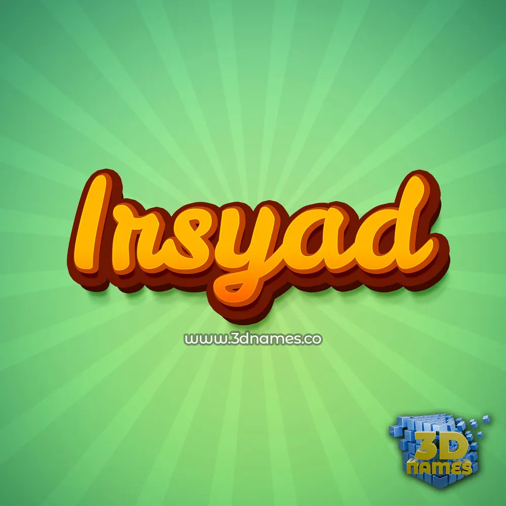 irsyad in Green Rays style - 3D name wallpaper