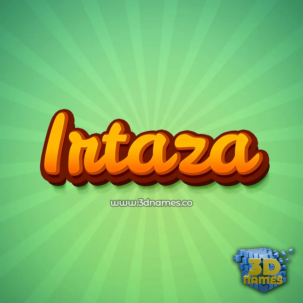 irtaza in Green Rays style - 3D name wallpaper